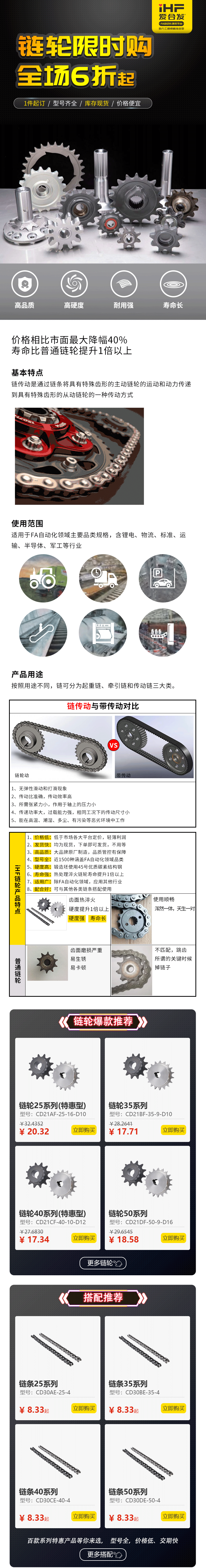 特惠現(xiàn)貨：鏈輪鏈條，成套搭配，更省錢、更耐用！