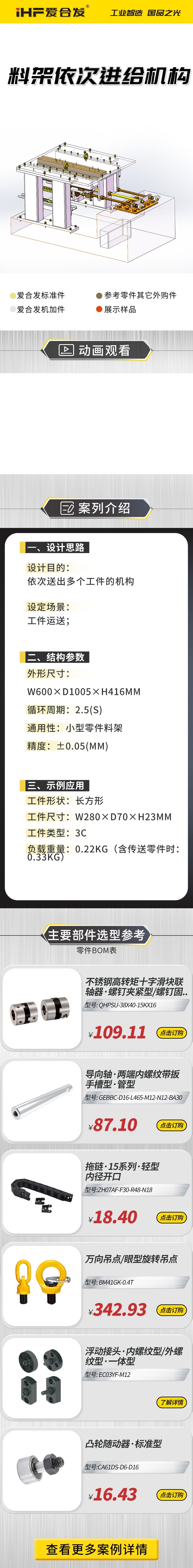 案例剖析：愛合發(fā)料雜架依次進給機構！