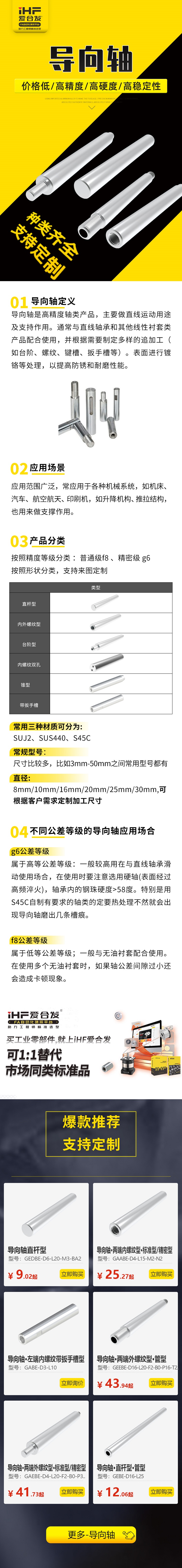 帶你30秒了解導(dǎo)向軸的產(chǎn)品分類，支持定制！